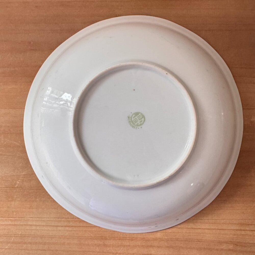 Vintage 9” Bowl JHR Germany Poppy Flower Light Green Orange Pink - Picture 4 of 5